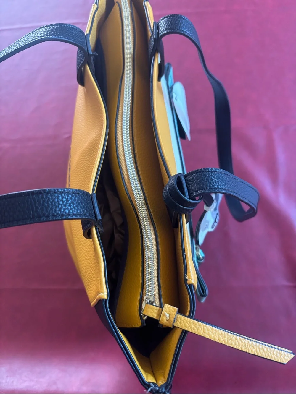 Colorblock Tote Bag in Mustard, Mint & Gray - Women Bags